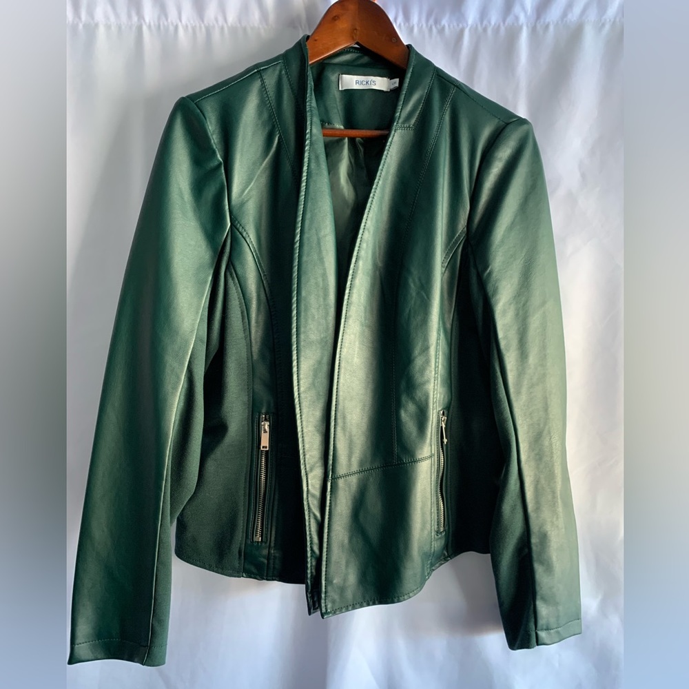 Faux leather, green, size large